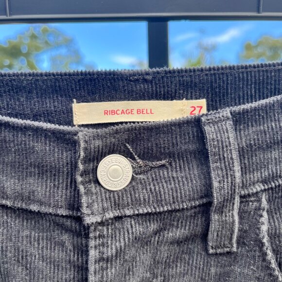 Levi's Ribcage Bell Cordoroy Wide Leg Pants Size 27 - Picture 4 of 9